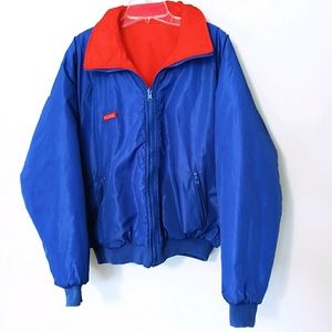 Vintage Columbia Men's Red Blue Bomber Jacket Like New Large